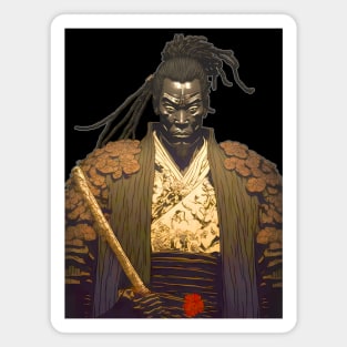 Yasuke the Black Samurai in Feudal Japan (1579) No. 1 on a Dark Background Magnet